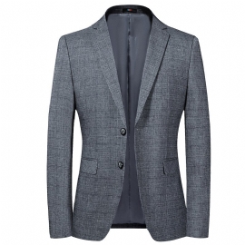 Blazer Heren Sportjas Geruit Slank Casual Twee Knoppen