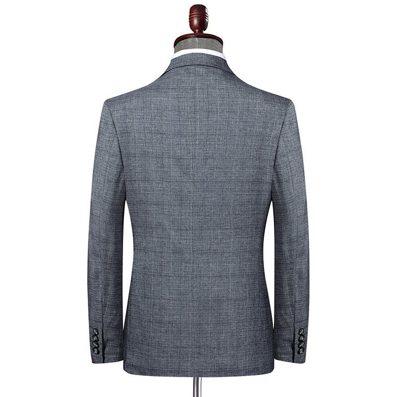 Blazer Heren Sportjas Geruit Slank Casual Twee Knoppen - Grijs