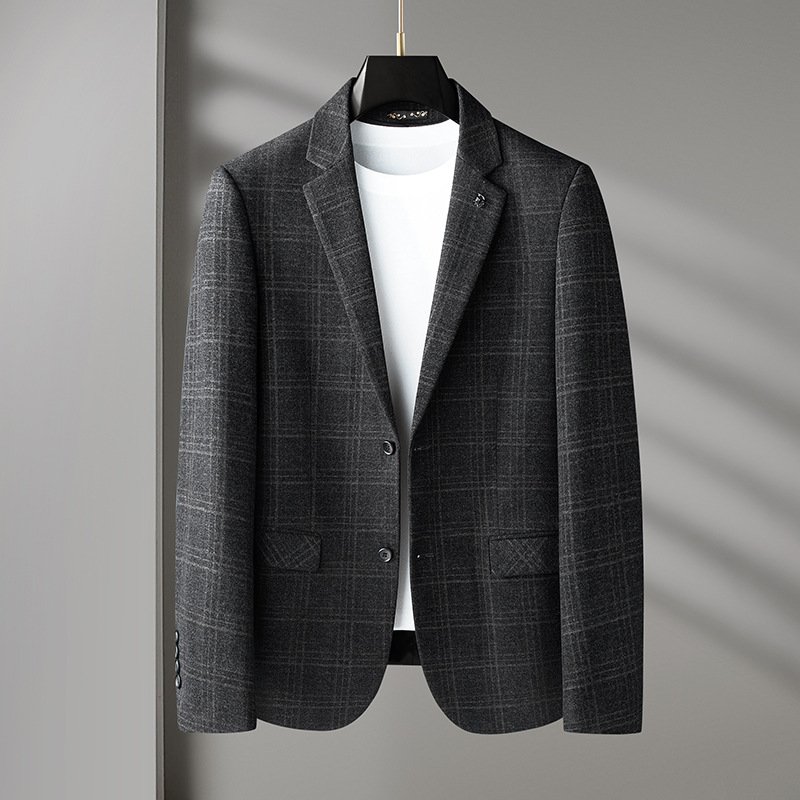 Blazer Heren Sportjas Geruit Streeppatroon Twee Knoppen Platte Kraag Klepzakken Grote Maten