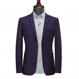 Blazer Heren Sportjas Losse Knopen Klepzakken Platte Kraag Effen Kleur Groot Formaat