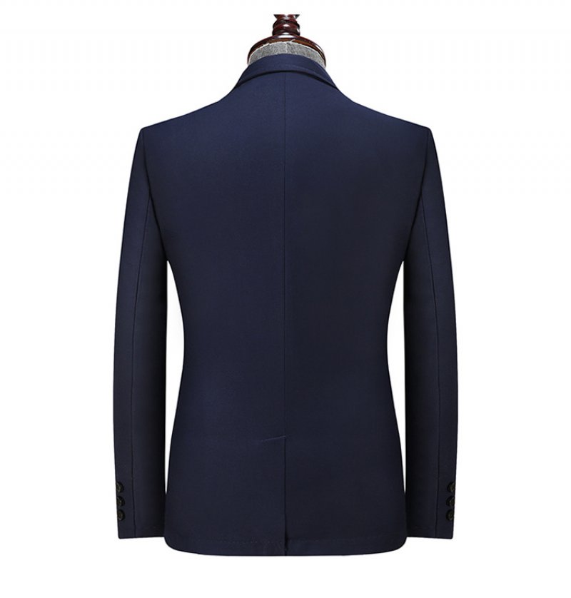 Blazer Heren Sportjas Losse Knopen Klepzakken Platte Kraag Effen Kleur Groot Formaat - Blauw