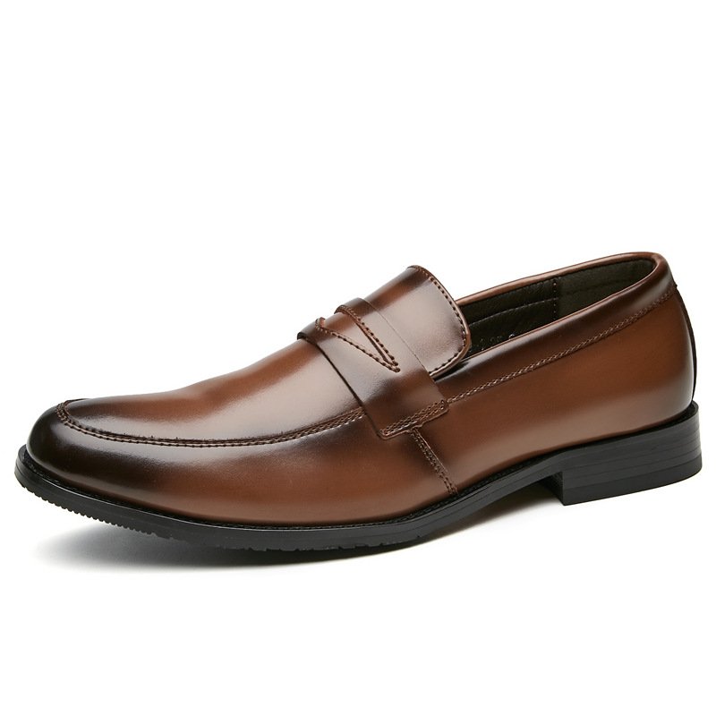 Formele Herenschoenen Loafer Mocassin Rundleer Ronde Neus Instapper