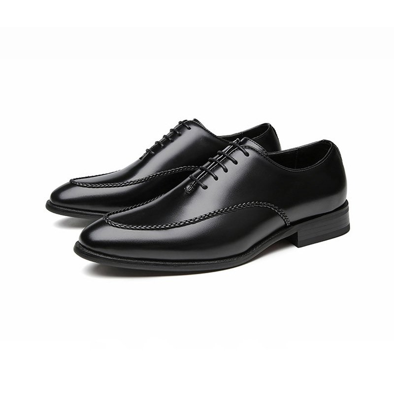 Formele Herenschoenen Oxford Business Modern Retro Gebeitelde Neus - Zwart