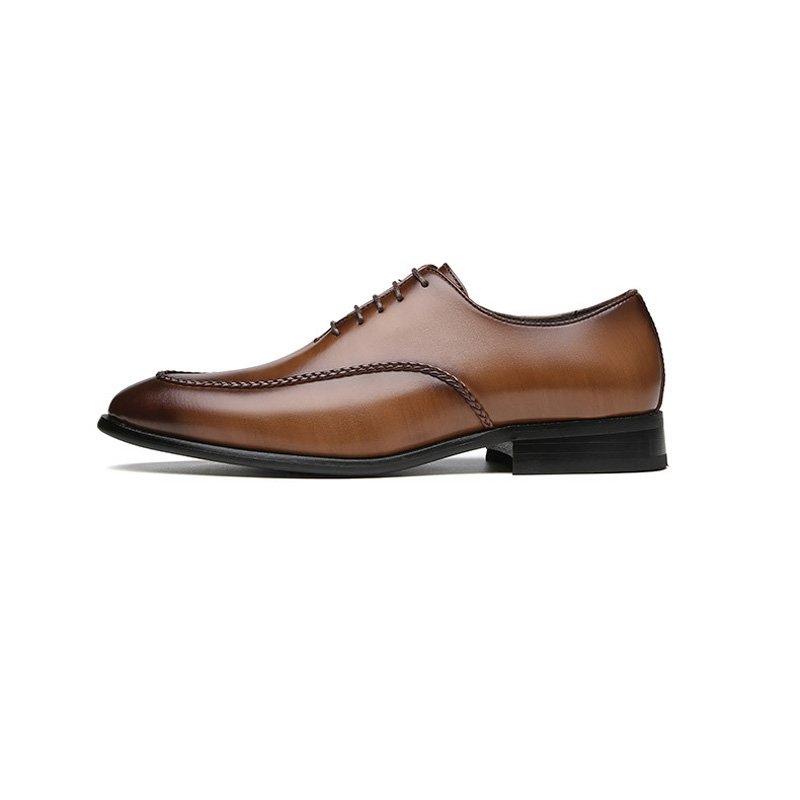 Formele Herenschoenen Oxford Business Modern Retro Gebeitelde Neus - Bruin