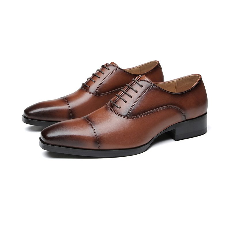 Formele Herenschoenen Oxford Cap Toe-leer