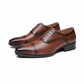 Formele Herenschoenen Oxford Cap Toe-leer