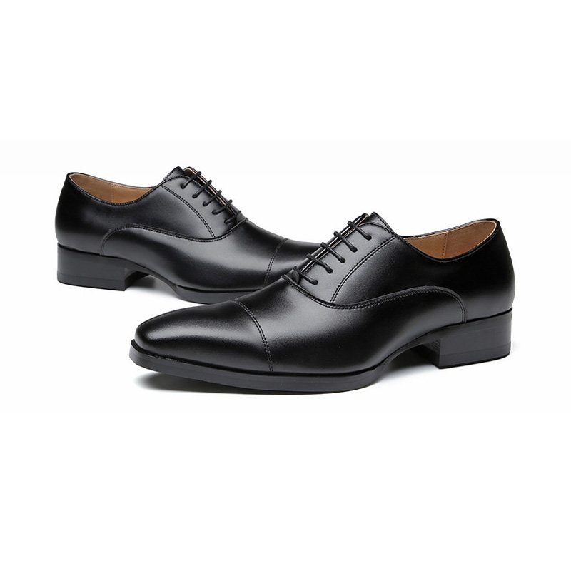 Formele Herenschoenen Oxford Cap Toe-leer - Zwart