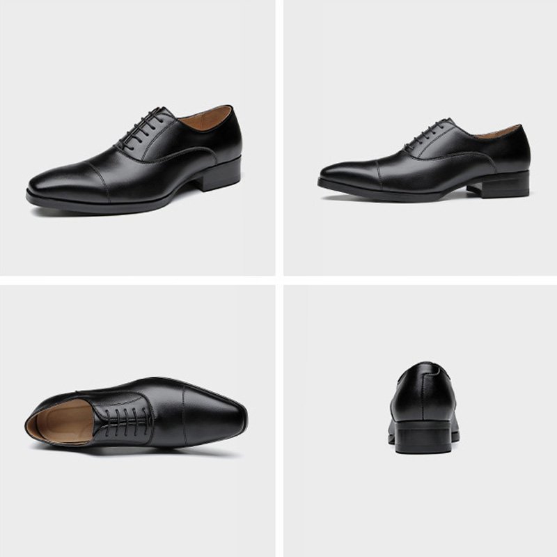 Formele Herenschoenen Oxford Cap Toe-leer - Zwart