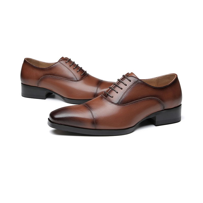 Formele Herenschoenen Oxford Cap Toe-leer - Bruin