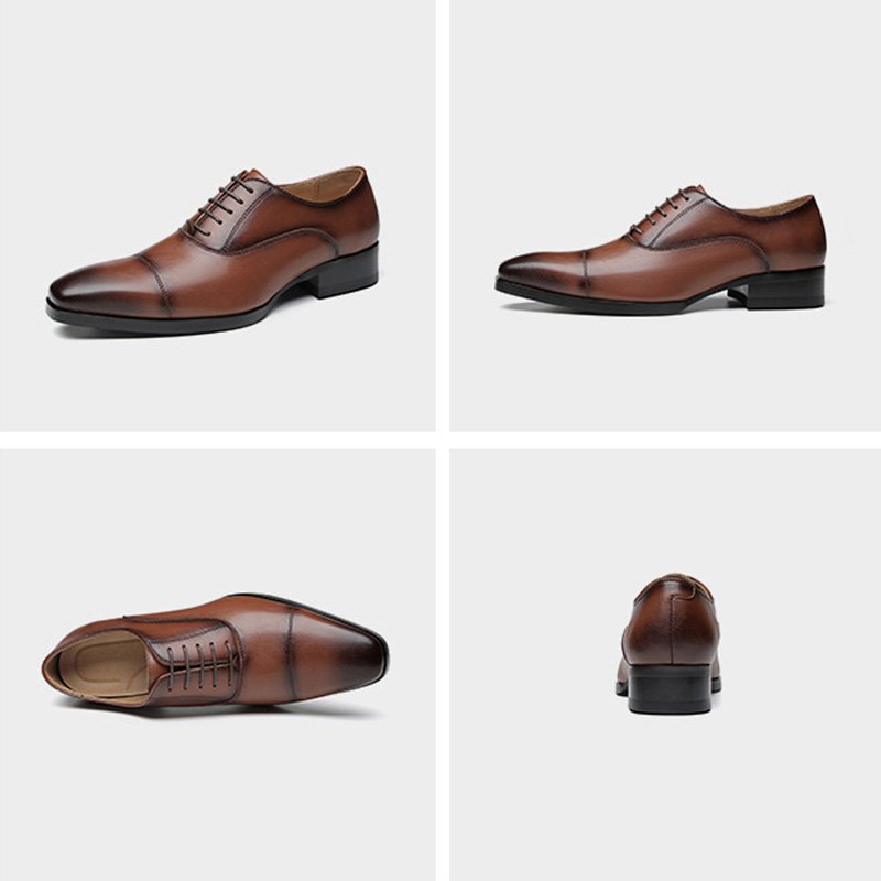 Formele Herenschoenen Oxford Cap Toe-leer - Bruin