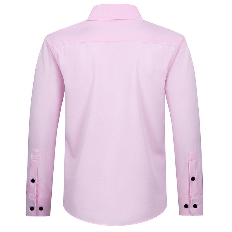 Heren Overhemd Lange Mouw Effen Kleur Elastisch Zakelijk Modern Grote Maten - Roze