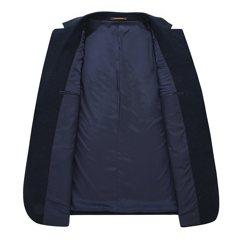 Herenblazer Oversized Sportjas Casual Zakelijk Modern Revers Met Twee Knoppen - Donkerblauw