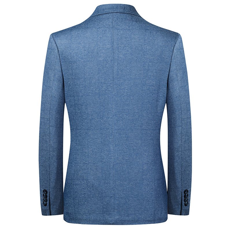 Herenblazer Sportjas Banket Slank Elastisch Onderhoudsvriendelijk Twee Knopen - Blauw