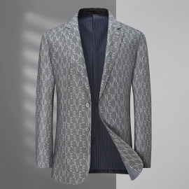 Herenblazer Sportjas Enkele Rij Knopen Twee Knoppen Casual Streep Elastisch Grote Maat