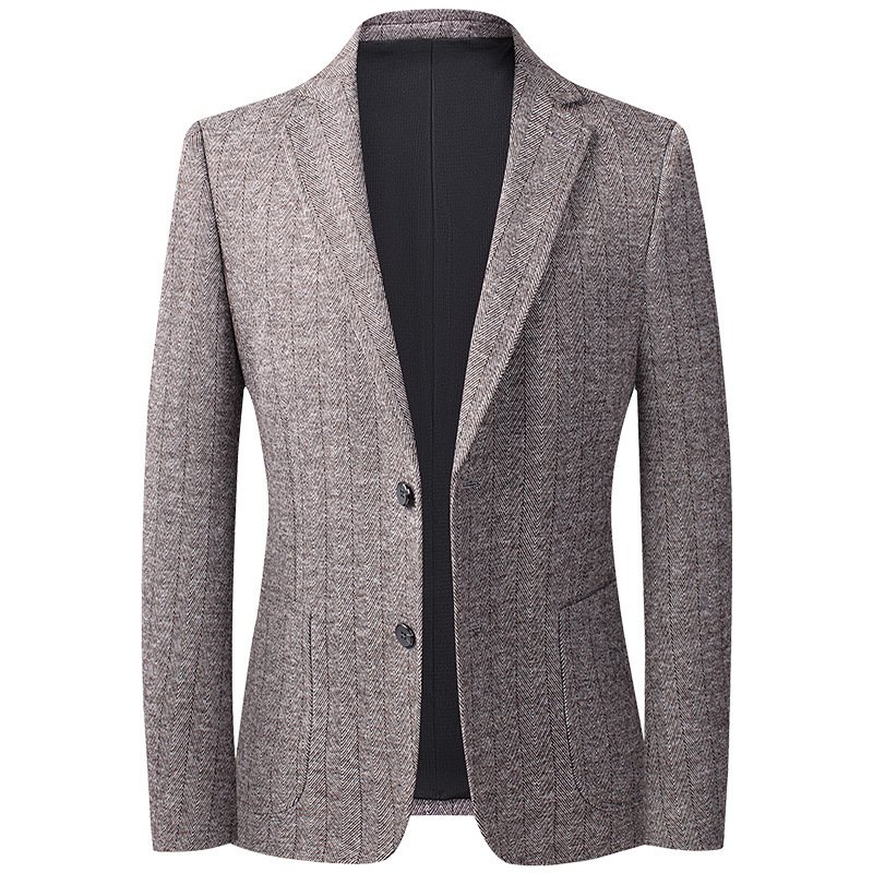 Herenblazer Sportjas Gebreid Wol Slank Casual Twee Knoppen