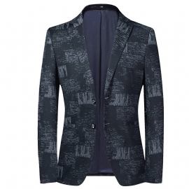 Herenblazer Sportjas Kleurblok Slank Casual Twee Knoppen