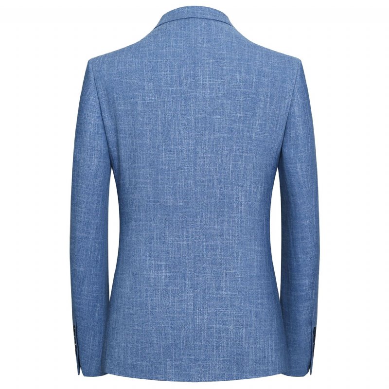 Herenblazer Sportjas Onderhoudsvriendelijk Slank Casual Twee Knoppen - Blauw