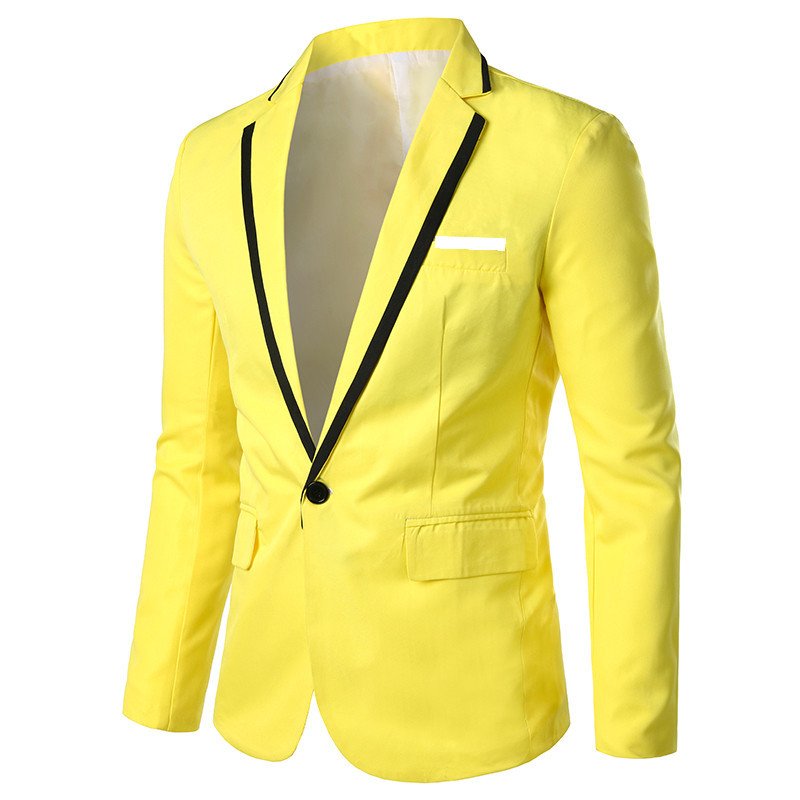 Herenblazer Sportjas Slim One Buttons Platte Kraag Klepzakken