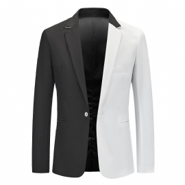 Herenblazer Sportjas Zakelijk Modern Elegant Kleurblok Casual Eén Knop