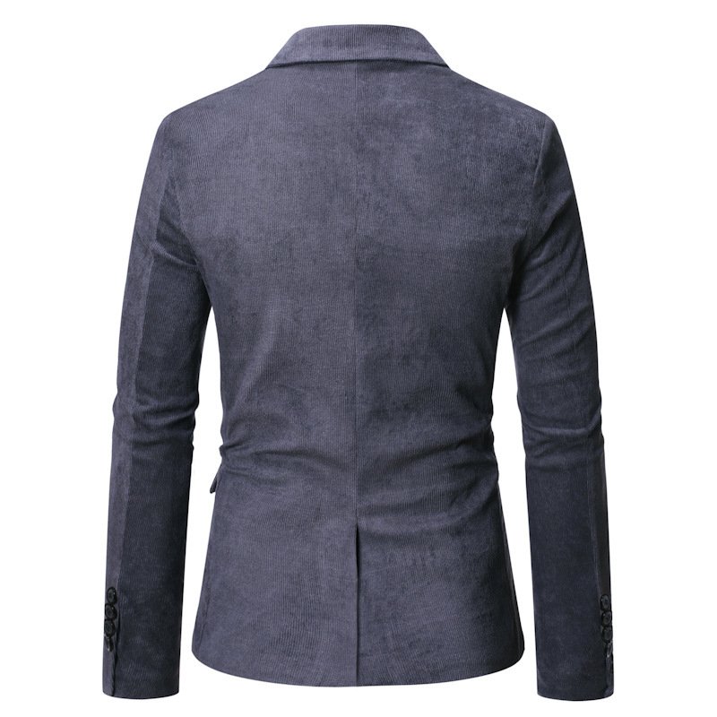 Herenblazersportjas Herfst / Winter Corduroy Slim One Buttons Klepzakken - Grijs