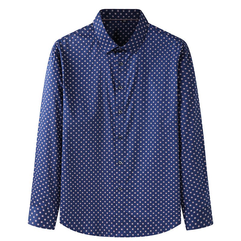 Herenoverhemd Polka Dot-patroon Lange Mouw Los